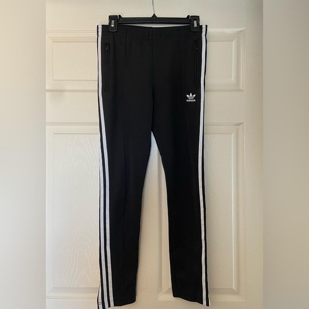 Women’s Adidas Black Joggers with White Stripes